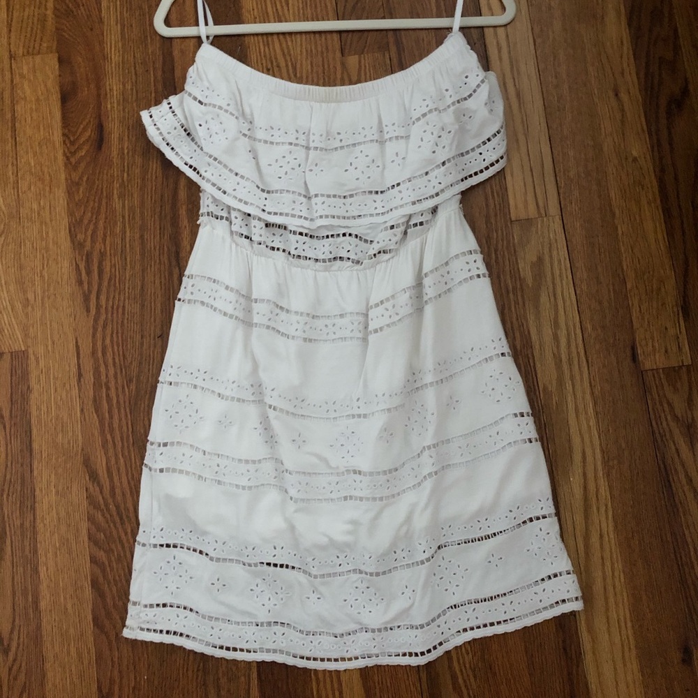 Bebe White Strapless Dress